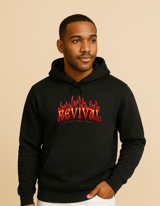 Revival Flame Fleece Hoodie - Unisex Outdoor Hoodie for Passionate Living